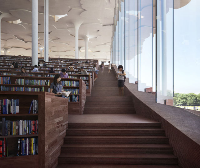 Unutrašnjost biblioteke će biti stepenaste strukture, nalik amfiteatru