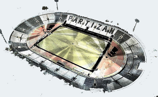 Lasersko skeniranje stadiona FC Partizan - GEOURB Group