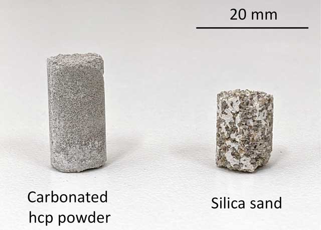 Dva uzorka betona od kalcijum-karbonata