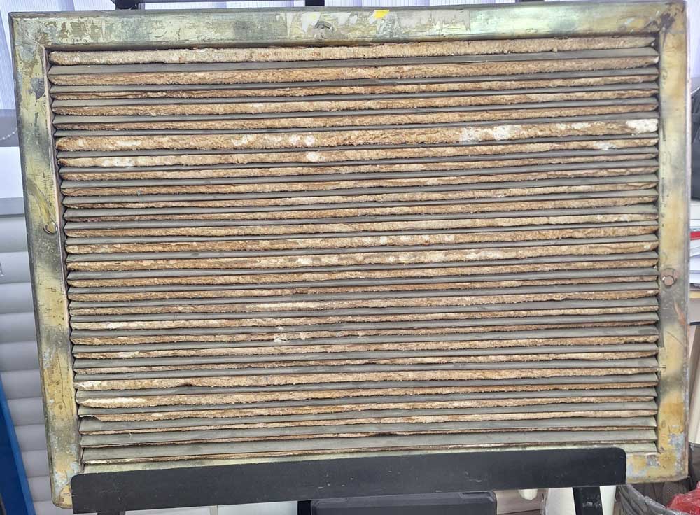 Požarnootporna rešetka, izgled posle ispitivanja