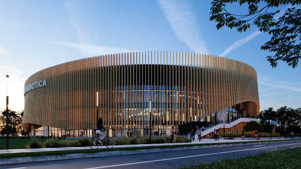 Staklena fasada obmotana brisojelima