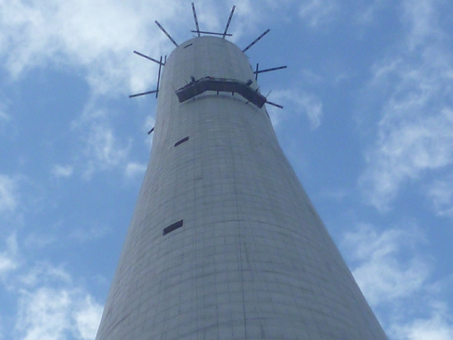 Projekat Termoelektrana Stanari, Doboj, BIH - oprema: viseća radna platforma GEDA AB 650, visina dizajna - 160 m, brzina dizajna - 8 m/min, kapacitet - 650 kg