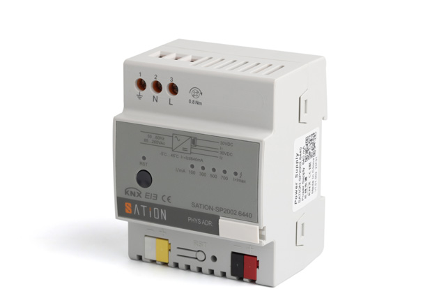 Power Supply unit 640mA KNX - SATION KNX 640mA Power Supply. Support AC 85V~265V global voltage input, auxiliary power supply,KNX/bus short-circuit automatic switching protection and delayed self-recovery, Support manual cut-off, With LED indicator, convenient for engineering debugging.