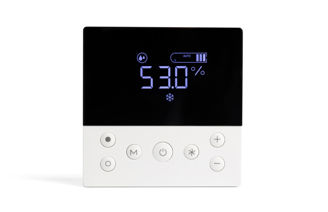 Fan-Coil Thermostat - SATION KNX Built-in temperature detection function, real-time temperature and humidity display, with temperature control algorithm, manual or automatic control, delayed shutdown function. With switch control 1ch fan coil unit.