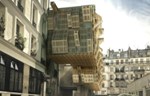 Fasada od drvenih paleta u Parizu