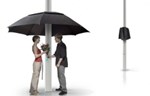 Lampobran: Ulična lampa opremljena sa senzorskim automatskim kišobranom