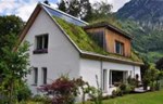 Kuća od slame sa zelenim krovom u Švajcarskoj