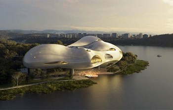 Veliko pozorište Yichang podseća na svemirski brod, a dizajnirano je u skladu sa principima održivosti