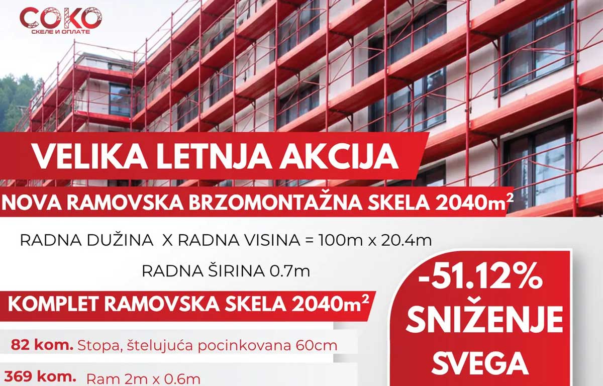 Soko Skele nude kompletne sisteme skela uz popust do 51%