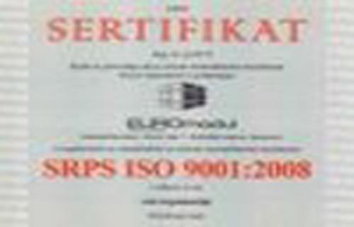 "EUROmodul" iz Nove Pazove dobio sertifikat ISO 9001:2008