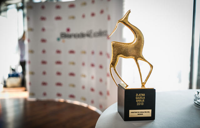 Konstruktor Konsalting iz Beograda, najbrže rastuće srpsko preduzuće - dobitnik nagrade "Zlatna Gazela Srbije 2018"