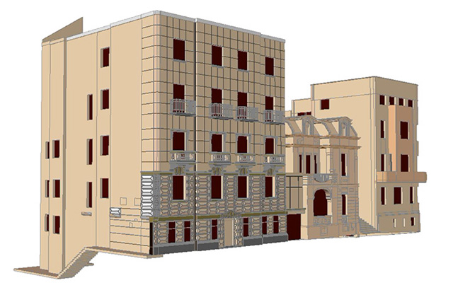 GEOURB Group uradio 3D lasersko skeniranje dela fasade objekta bivše zgrade američke ambasade